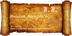 Maschat Marcián névjegykártya